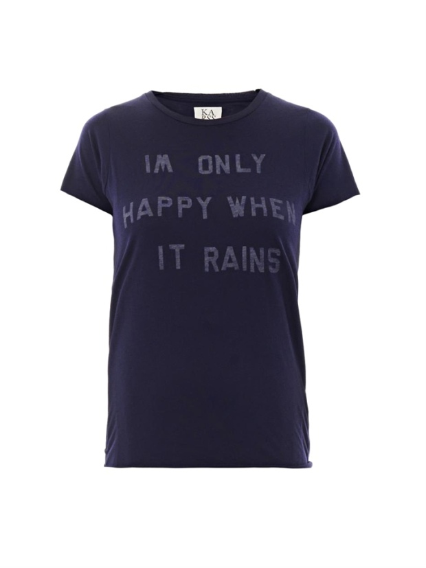 ZOE KARSSEN I'm Only Happy When It Rains-print T-shirt